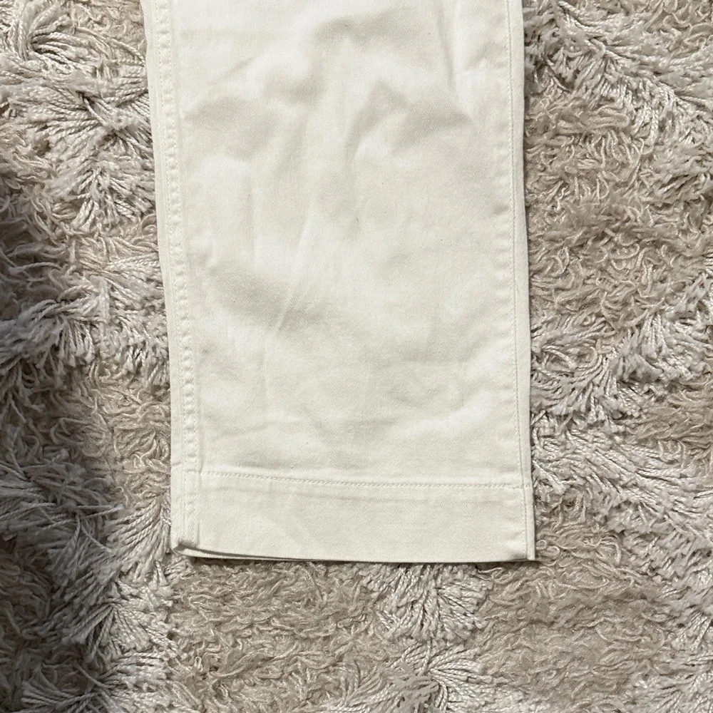 Quince White Cotton Wide Leg Cropped Pants 27 Minimalist Classic Nautical